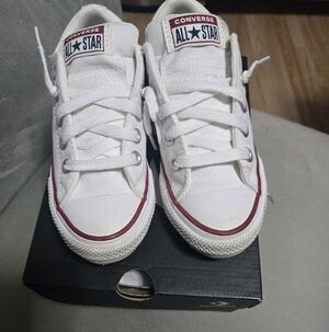 Converse Youth CTAS Street Slip in White . Wore Once , Like New In Original Box